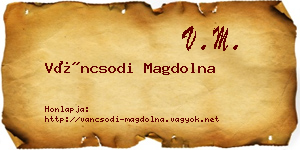 Váncsodi Magdolna névjegykártya